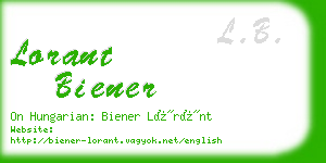 lorant biener business card